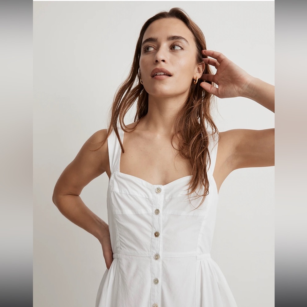 Madewell Button Front Tiered Midi Dress
